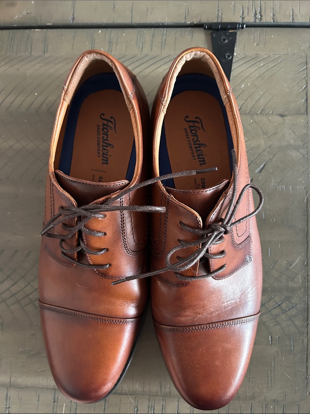 Florsheim Brown Leather Cap-Toe Oxfords